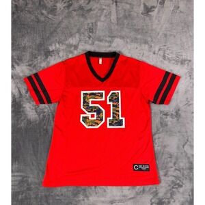Crooks‎ & Castles Jersey Tee Shirt Red Camo Women's Medium